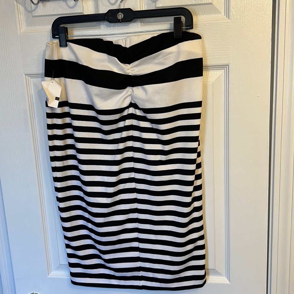 Stripped blue and white skirt